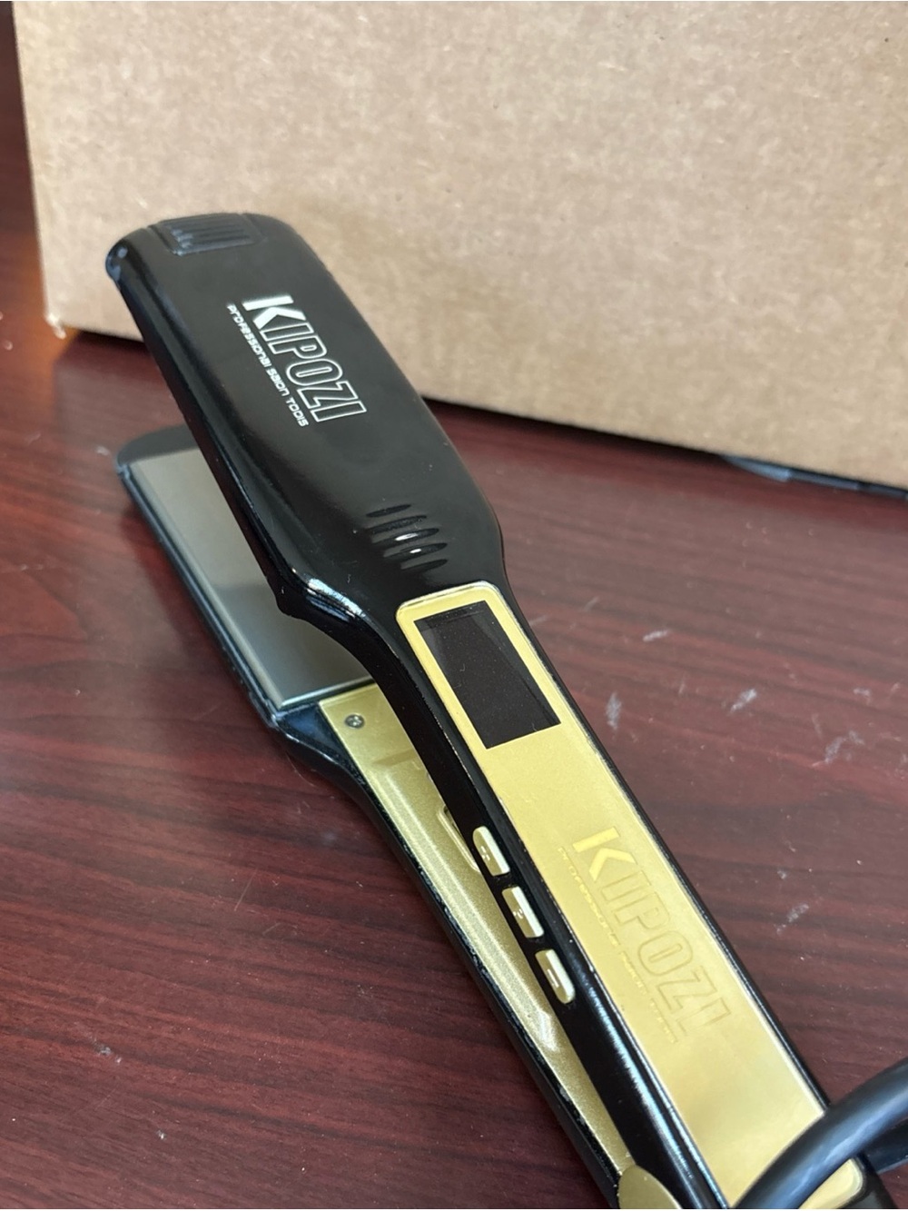 KIPOZI Professional Flat Iron Salon Hair Straightener 1.75” Wide Iron Titanium